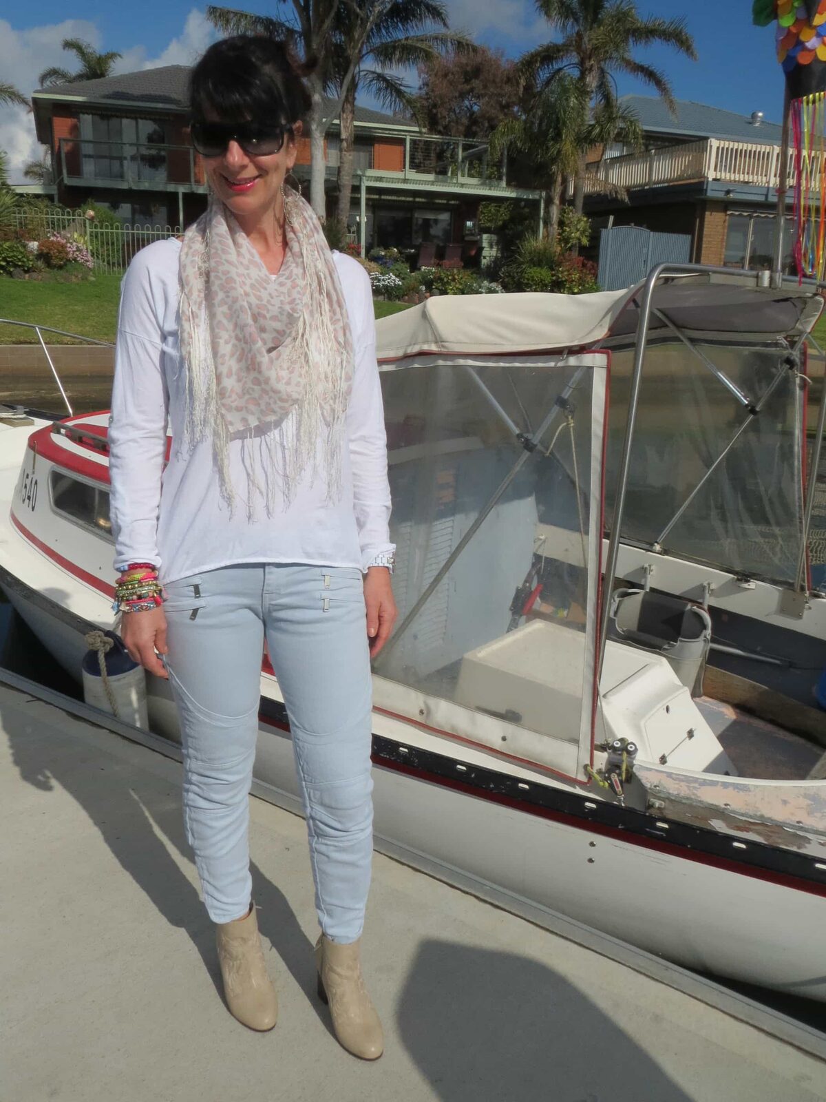 Zara jeans, scarf 1