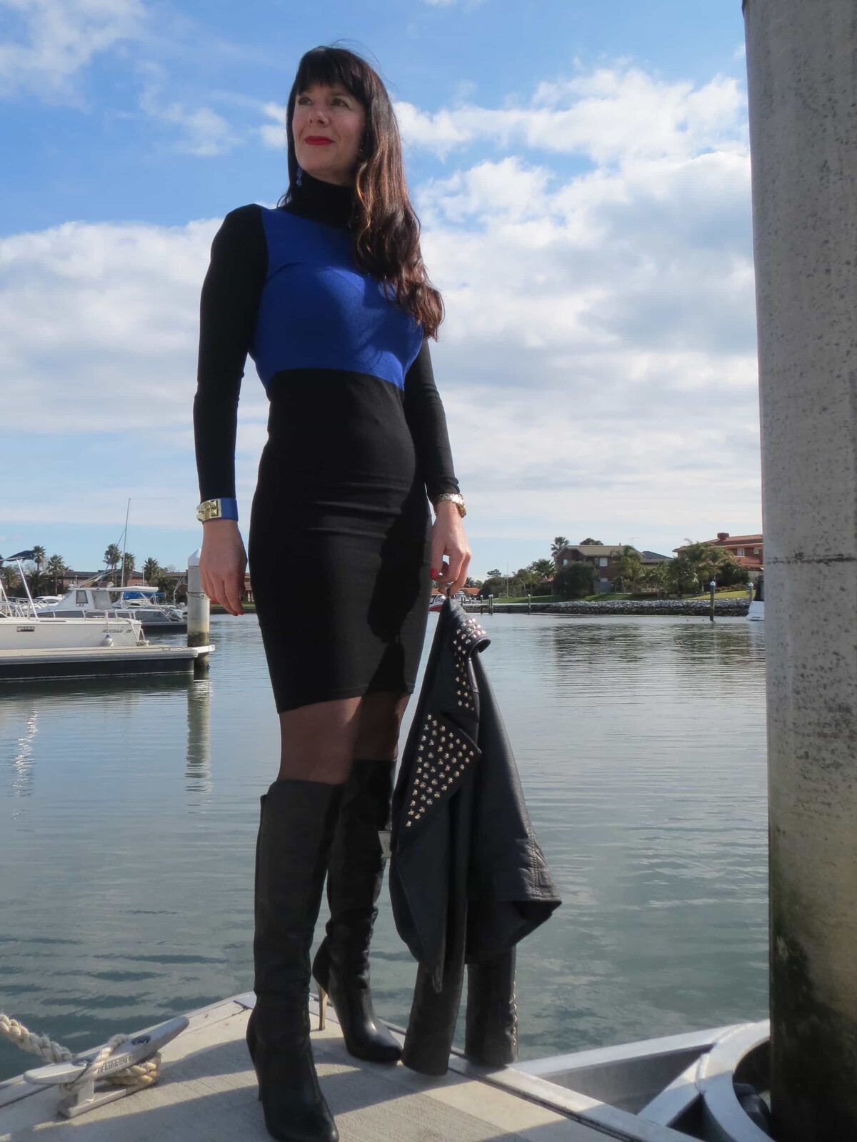 CM blue black dress 3