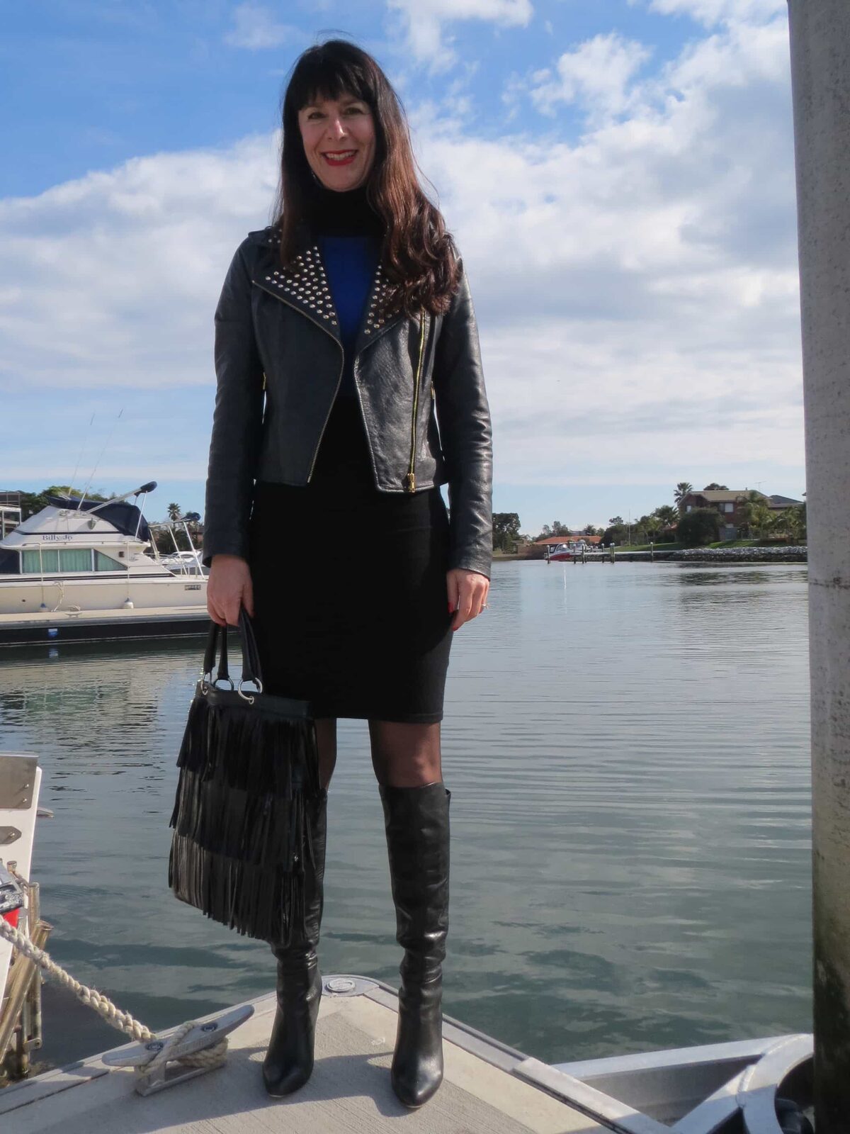 CM blue black dress 5