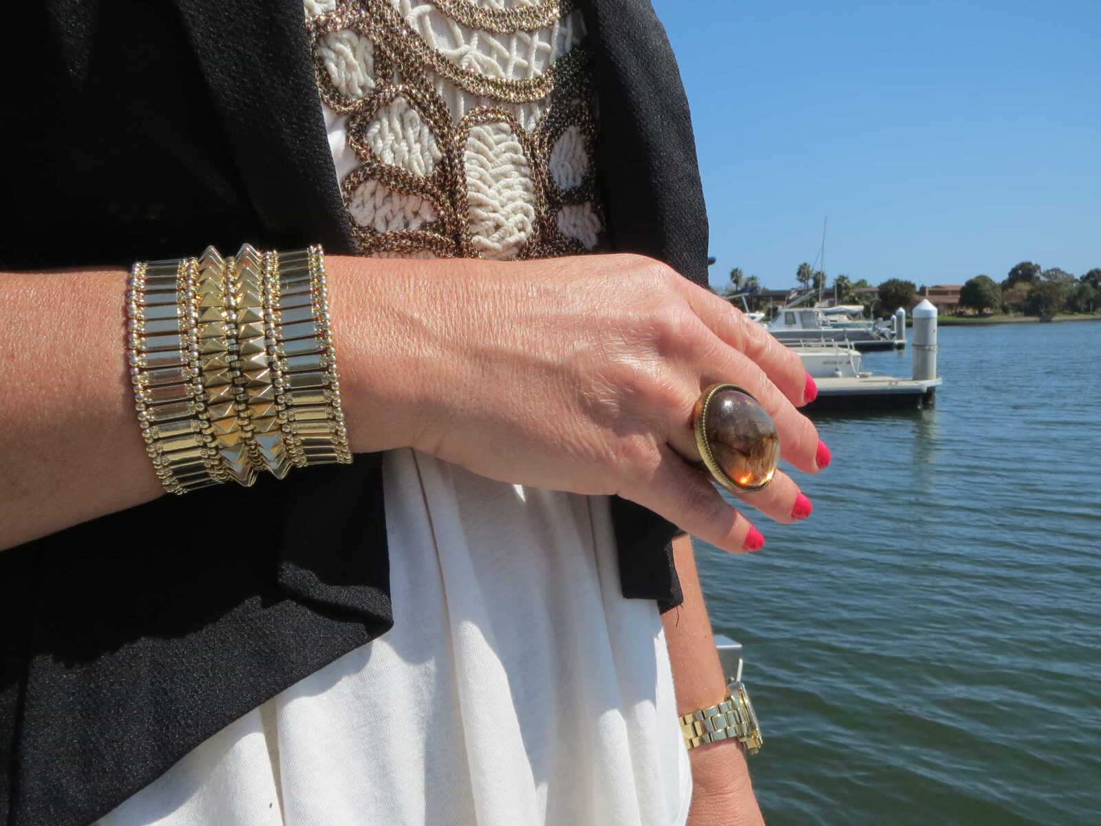 Gold stud cuff