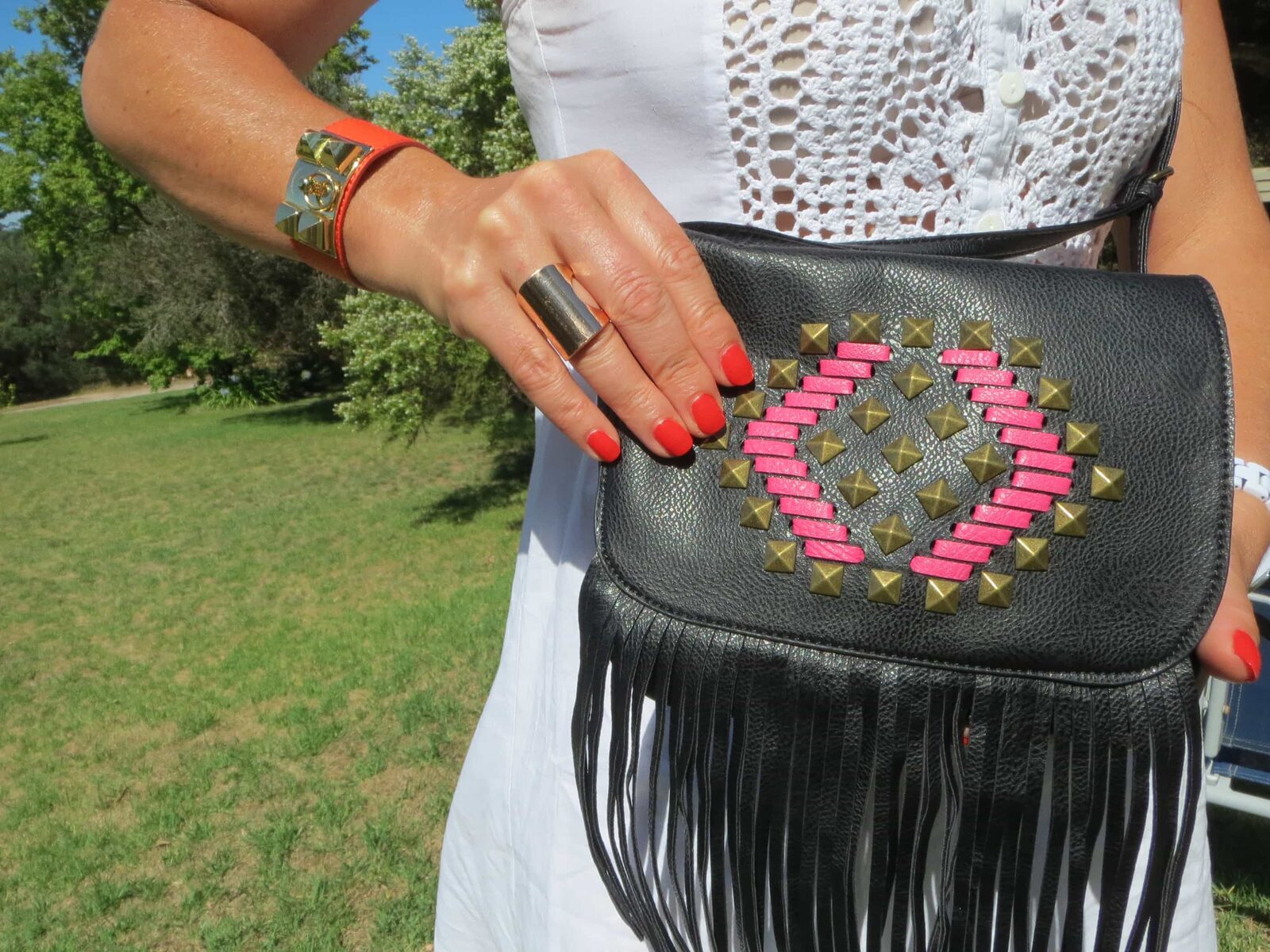 Black mini tassle bag