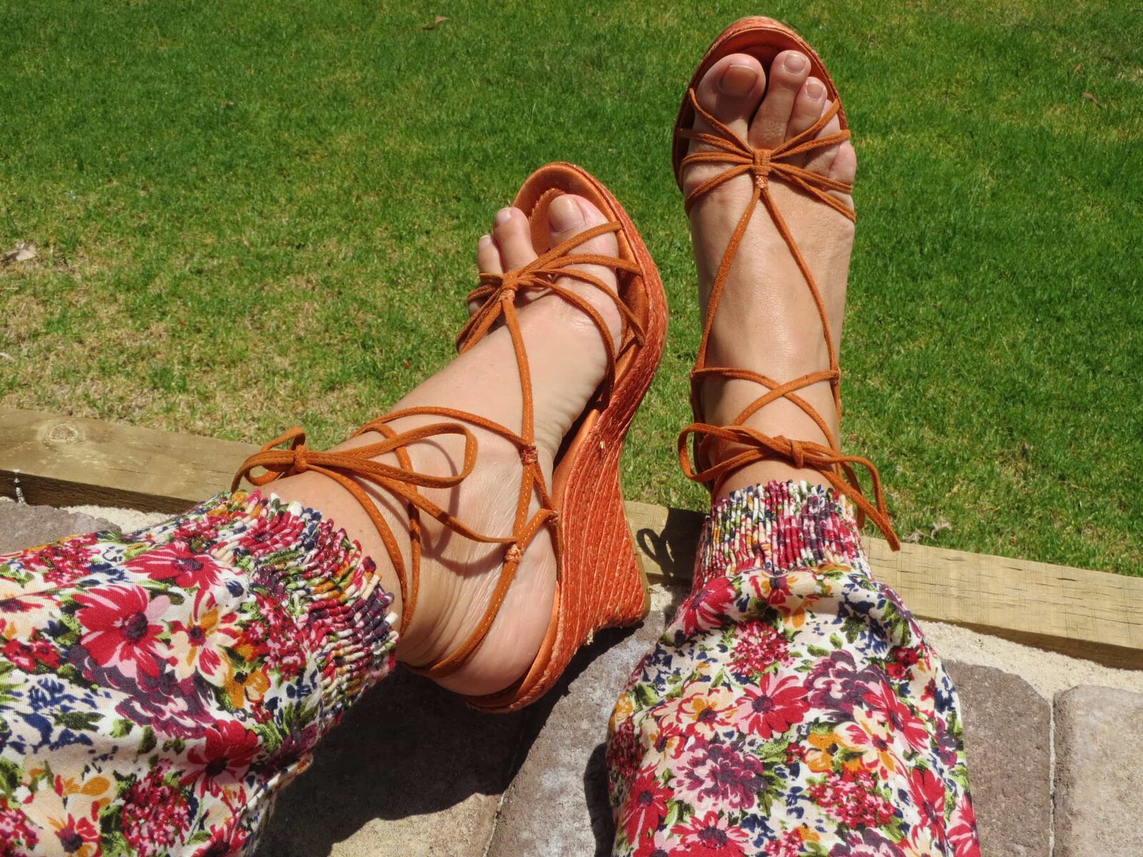 Zara floral jumpsuit & wedges 3