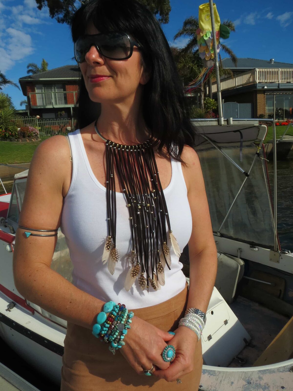Navajo feather neckpiece